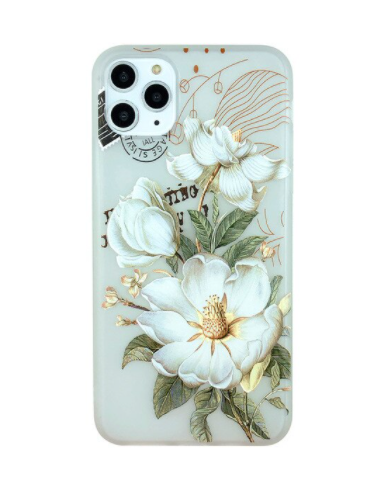 Funda 3D Floral para iPhone - Diseño Rosa Blanca